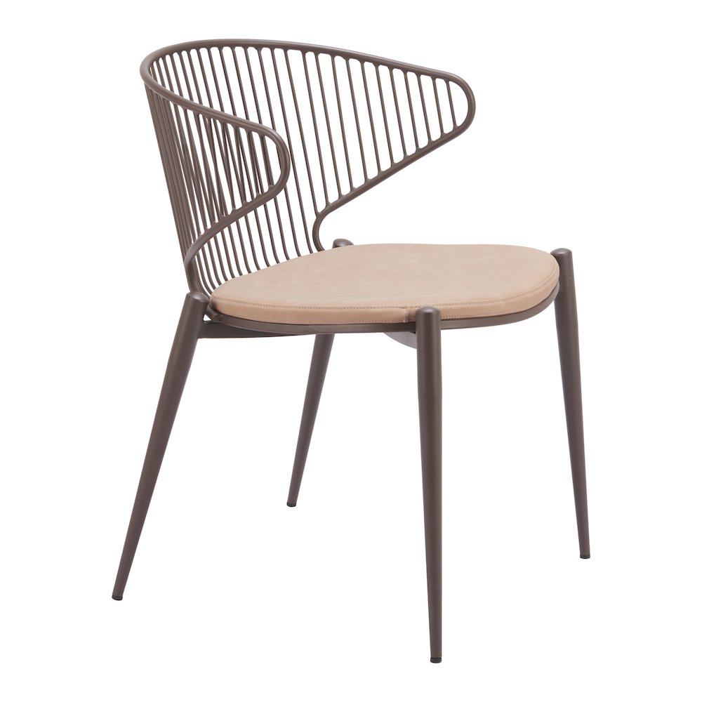 Silues Dining Chair (Set of 2) Taupe & Brown. Picture 1