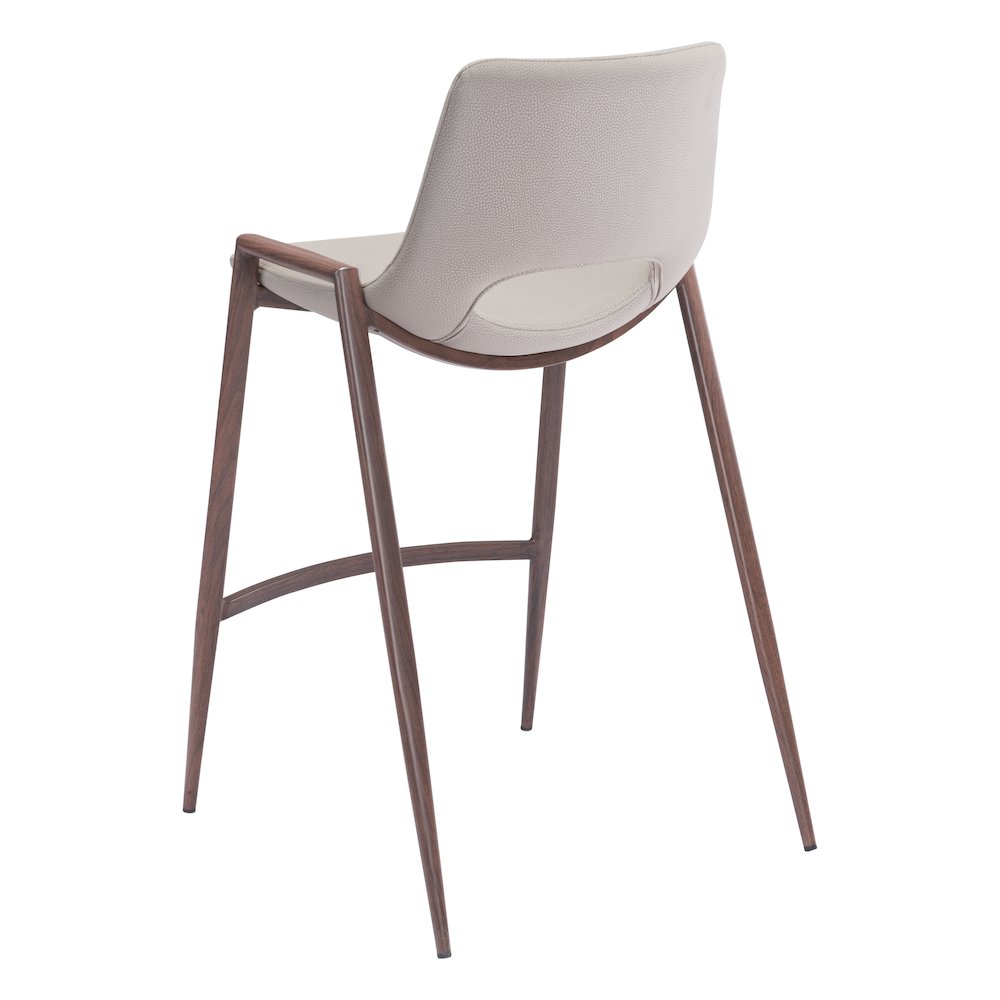 Desi Counter Stool (Set of 2) Beige & Walnut. Picture 10