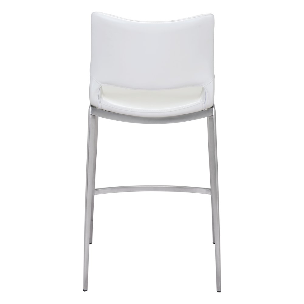Ace Counter Stool (Set of 2) White & Silver. Picture 4