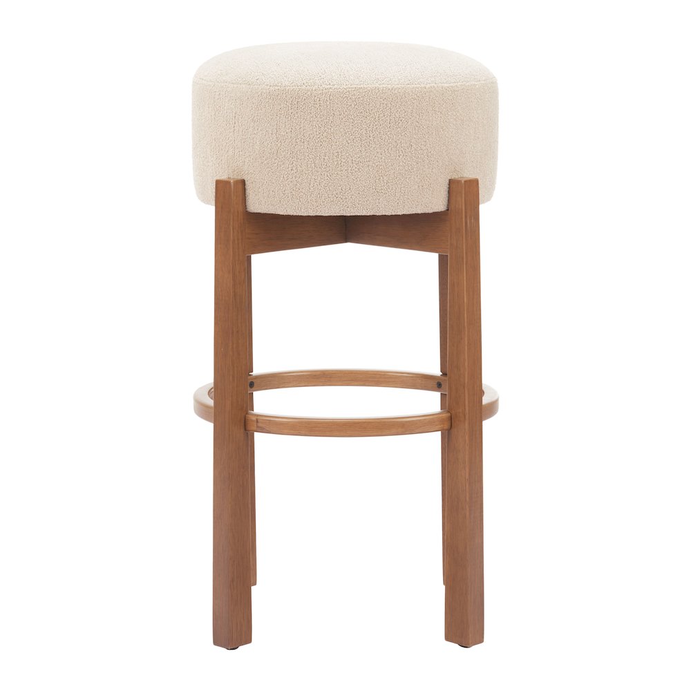 Nade Barstool (Set of 2) Beige & Walnut. Picture 3