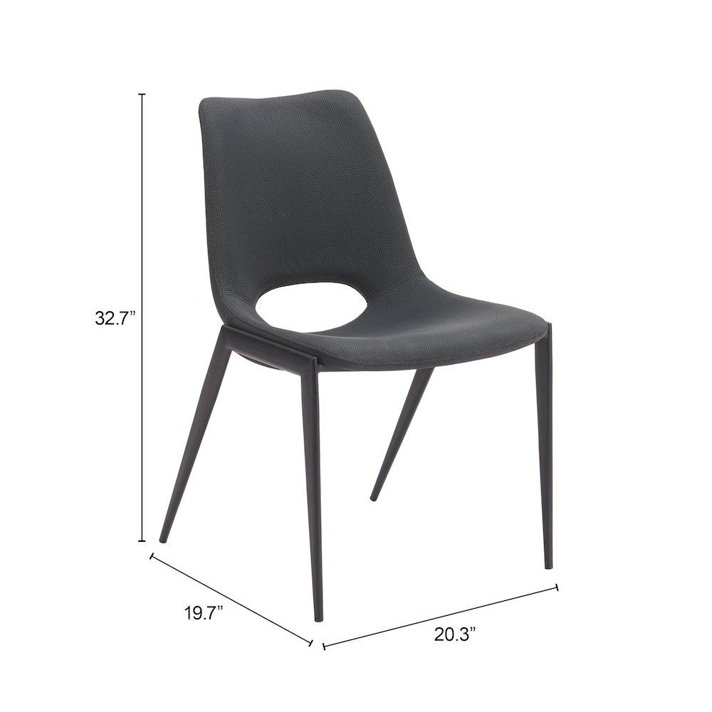 Desi Armless Dining Chair (Set of 2) Black. Picture 9