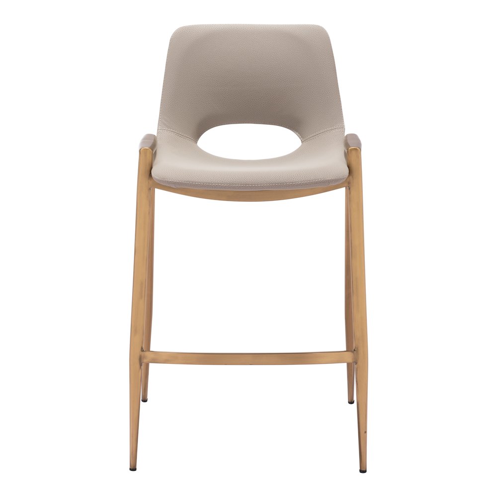 Desi Counter Stool (Set of 2) Beige & Gold. Picture 3
