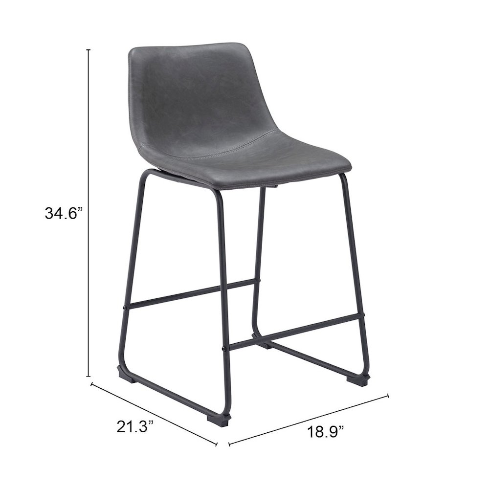 Smart Counter Stool (Set of 2) Charcoal. Picture 7