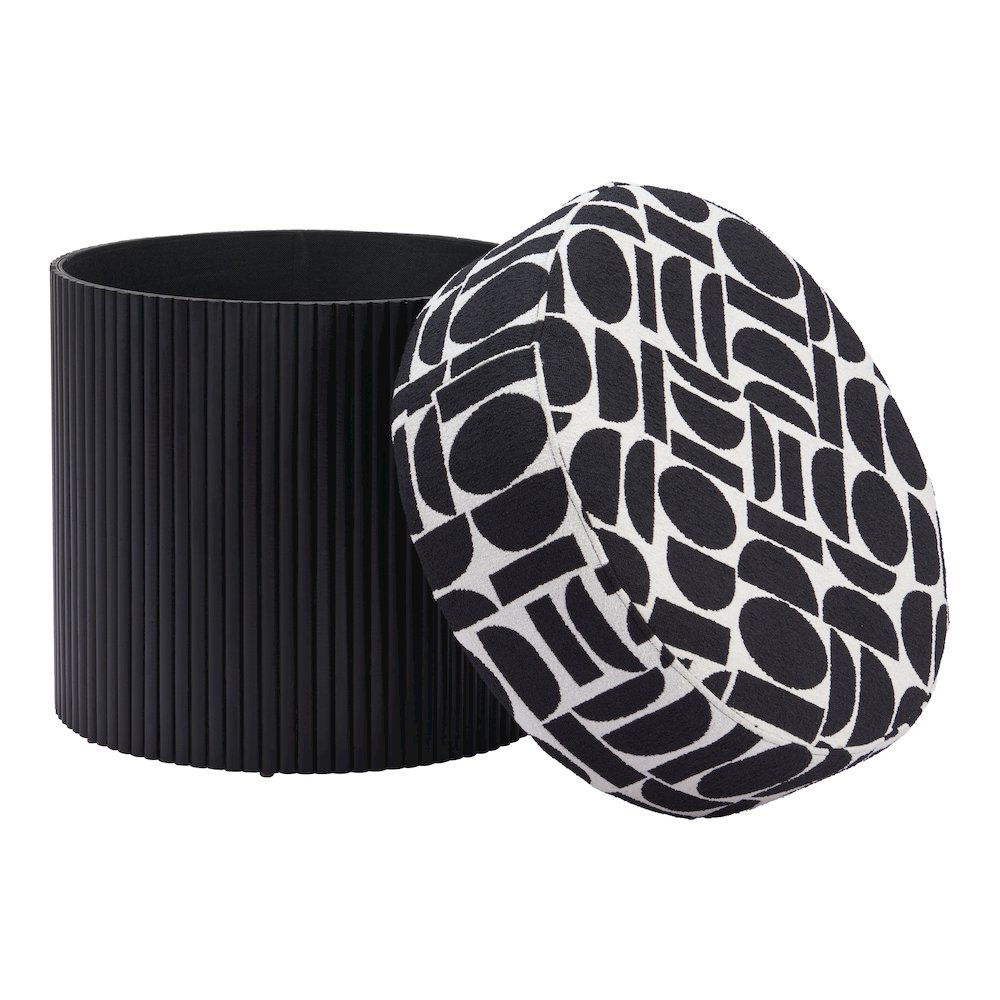 Boto Storage Ottoman Black & White. Picture 4