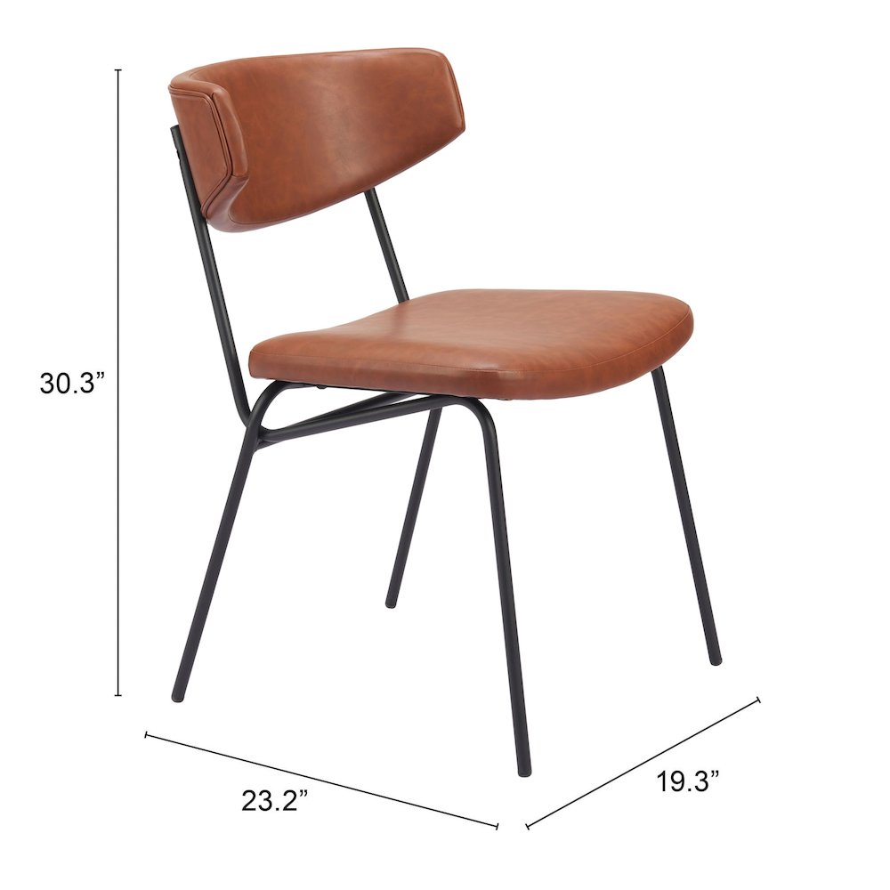Charon Dining Chair (Set of 2) Vintage Brown. Picture 7