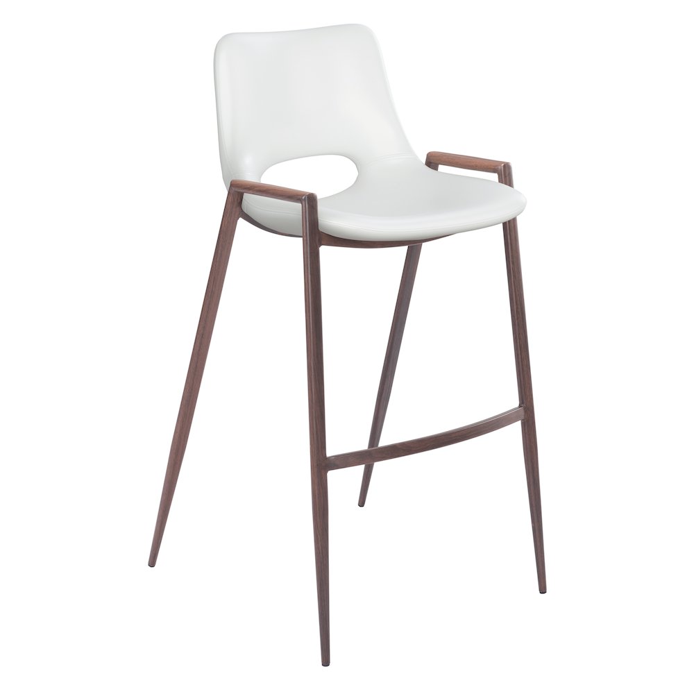 Desi Barstool (Set of 2) White & Walnut. Picture 1