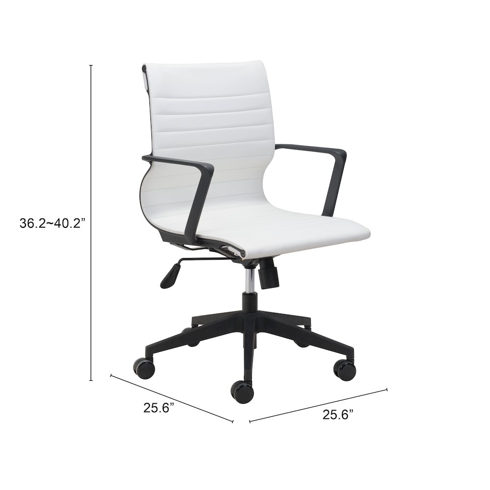 White Mid-Back Stacy Office Chair, Belen Kox. Picture 7