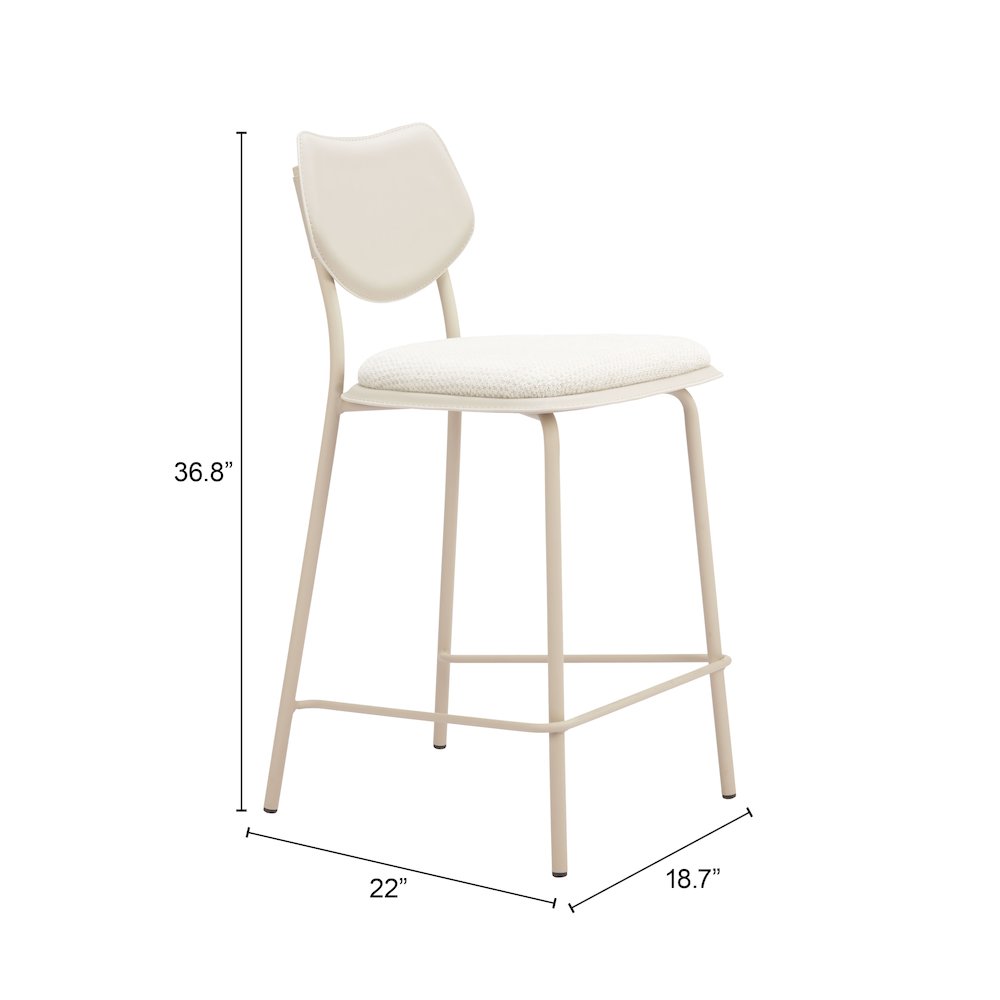 Zeal Counter Stool (Set of 4) Light Gray & Beige. Picture 7
