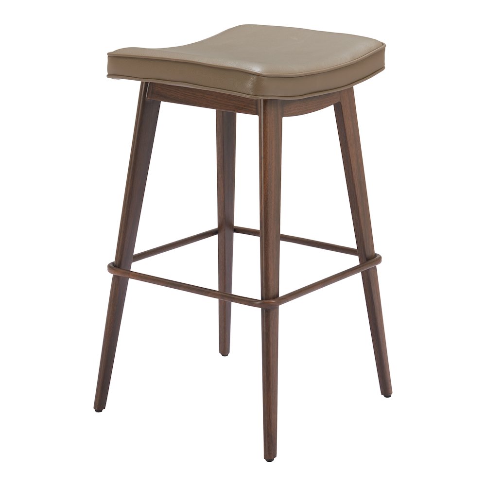 Divat Barstool (Set of 2) Taupe & Walnut. Picture 4