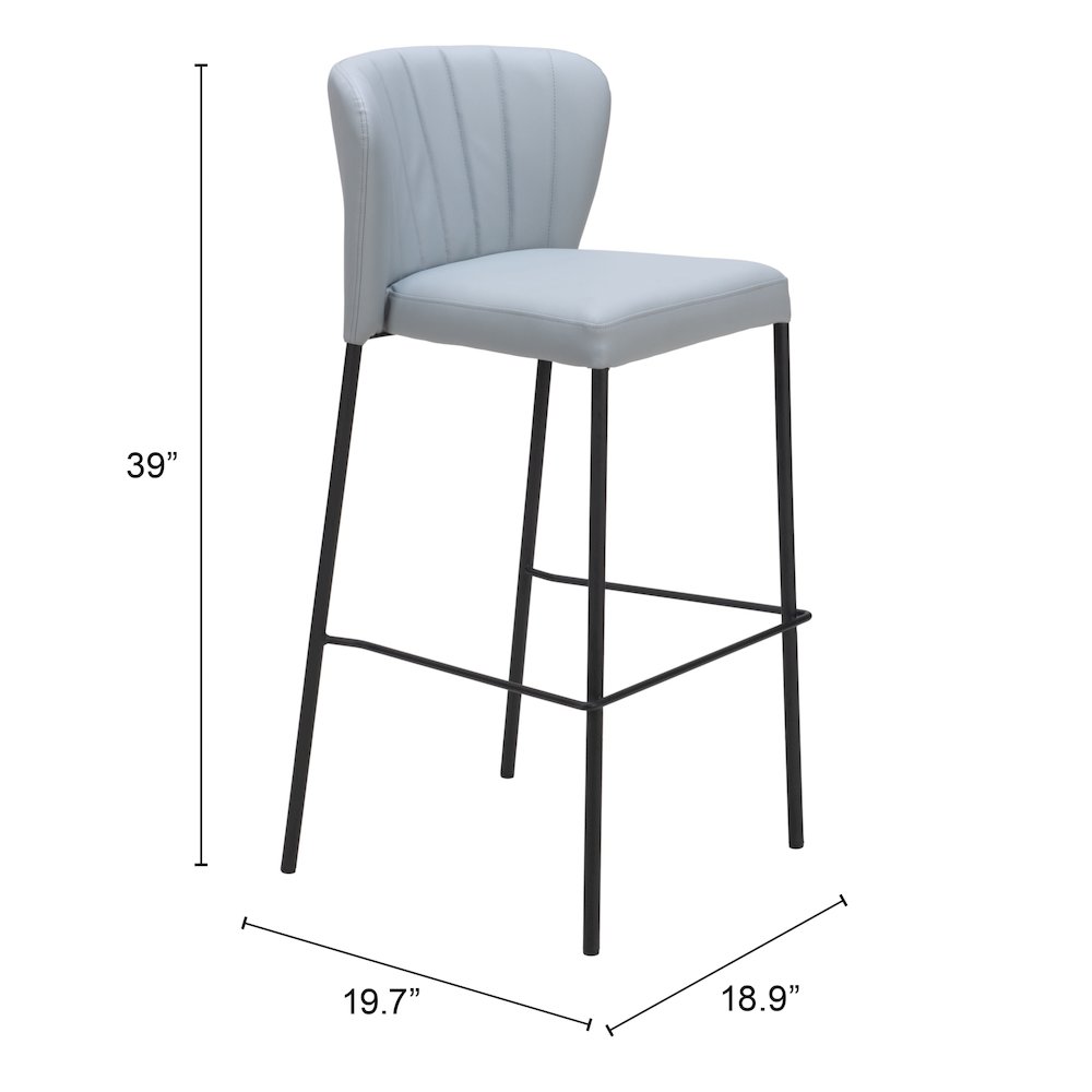 Linz Barstool (Set of 2) Gray. Picture 7
