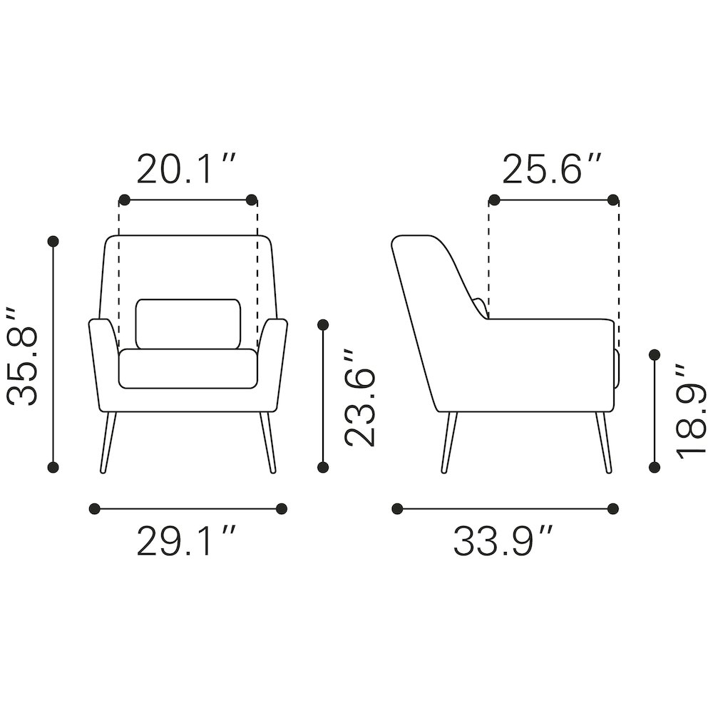 Ontario Accent Chair Vintage Brown. Picture 10