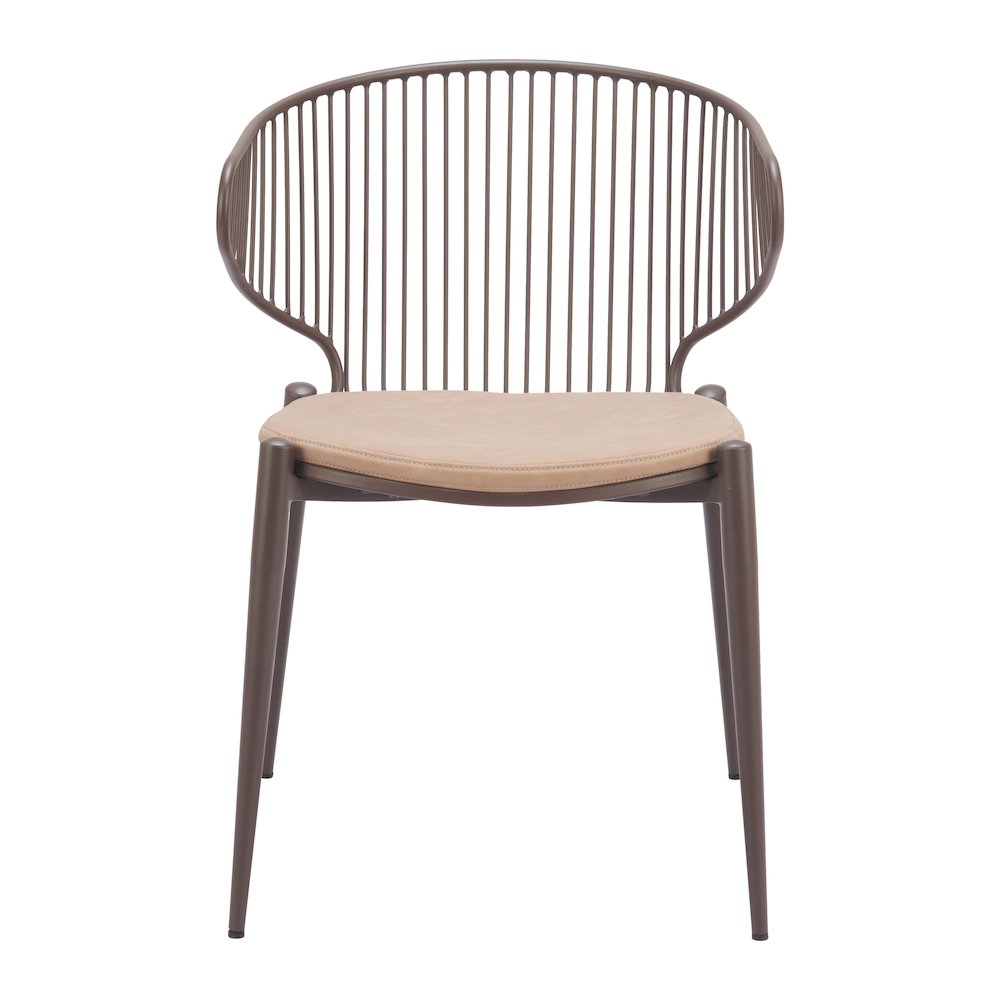 Silues Dining Chair (Set of 2) Taupe & Brown. Picture 6
