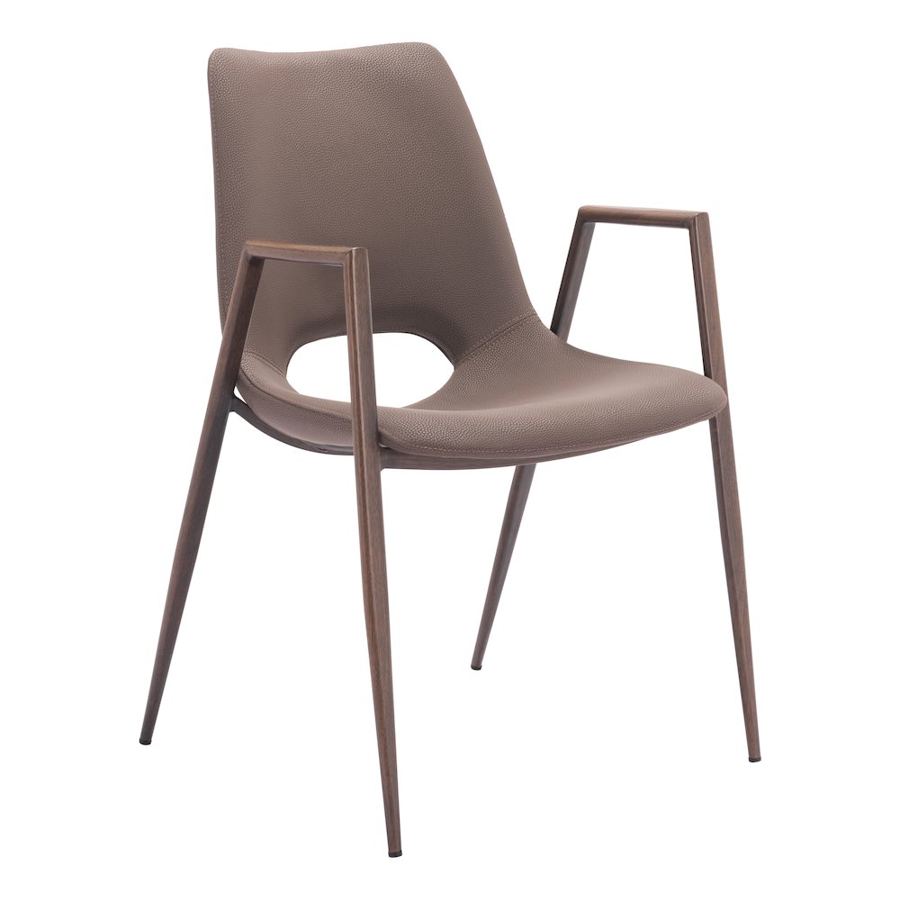 Desi Dining Chair (Set of 2) Brown & Walnut. Picture 1