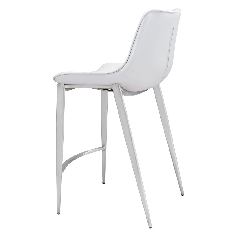 Magnus Counter Stool (Set of 2) White & Silver. Picture 5