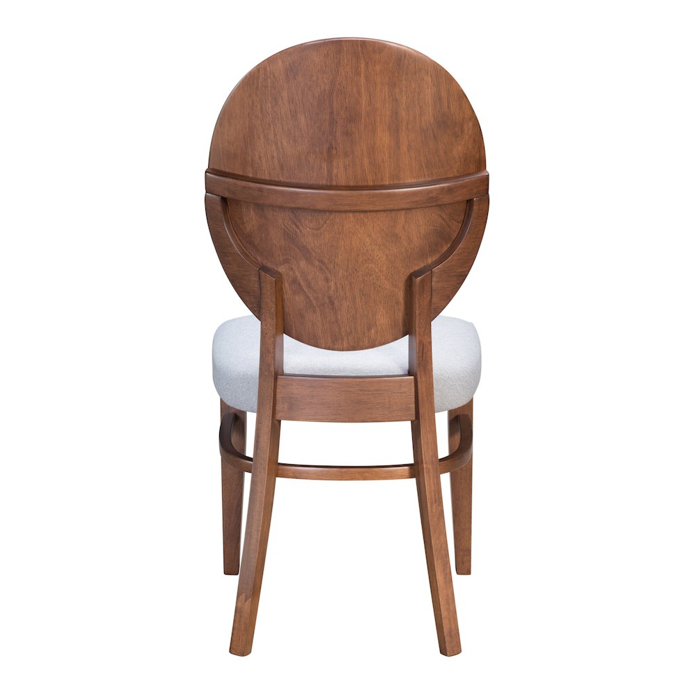 Regents Dining Chair (Set of 2) Walnut & Light Gray. Picture 4