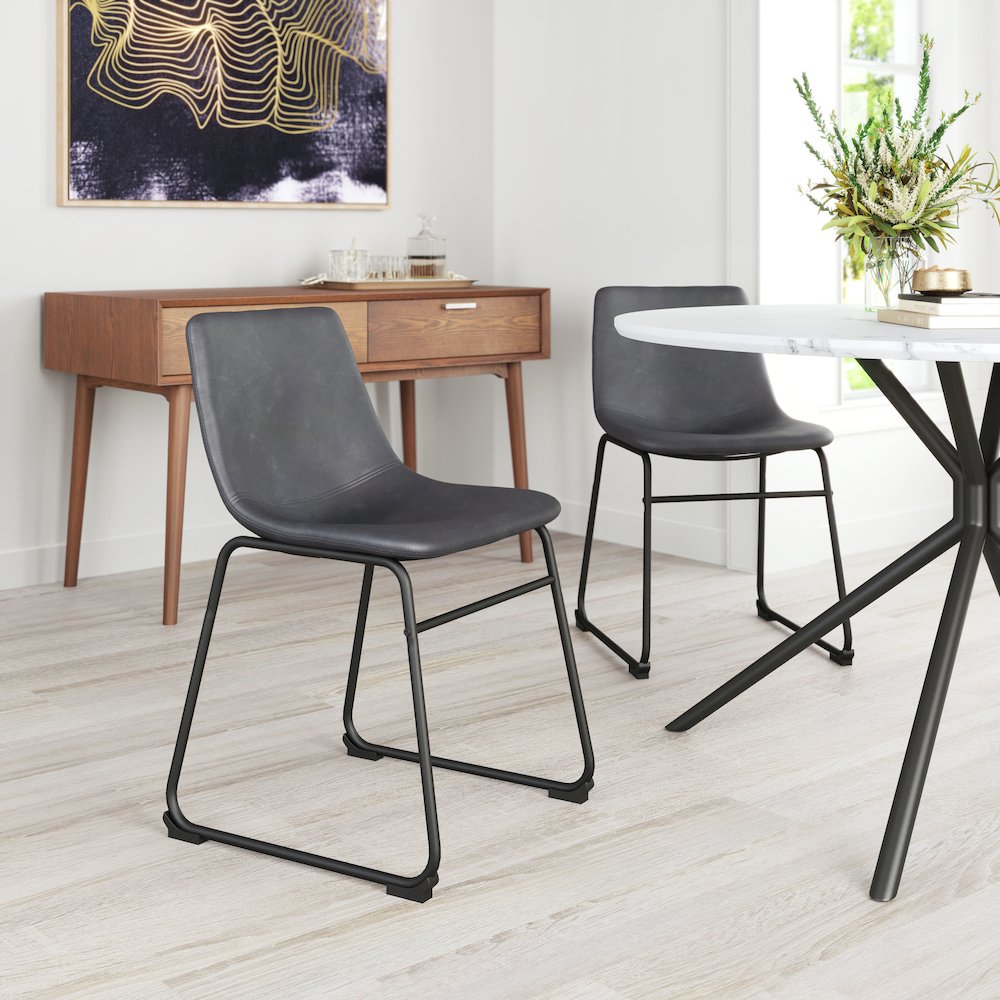 Smart Dining Chair (Set of 2) Charcoal. Picture 8