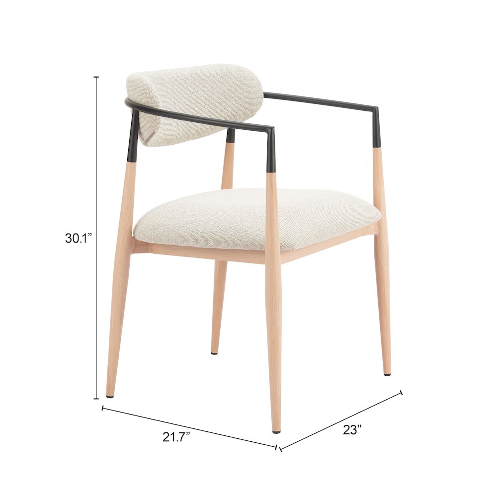 Equinox Dining Chair Oyster Gray & Natural. Picture 7