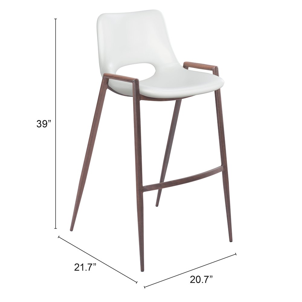 Desi Barstool (Set of 2) White & Walnut. Picture 7