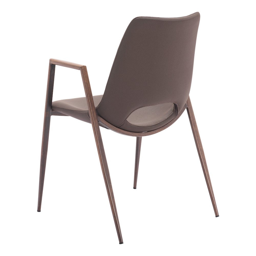 Desi Dining Chair (Set of 2) Brown & Walnut. Picture 5
