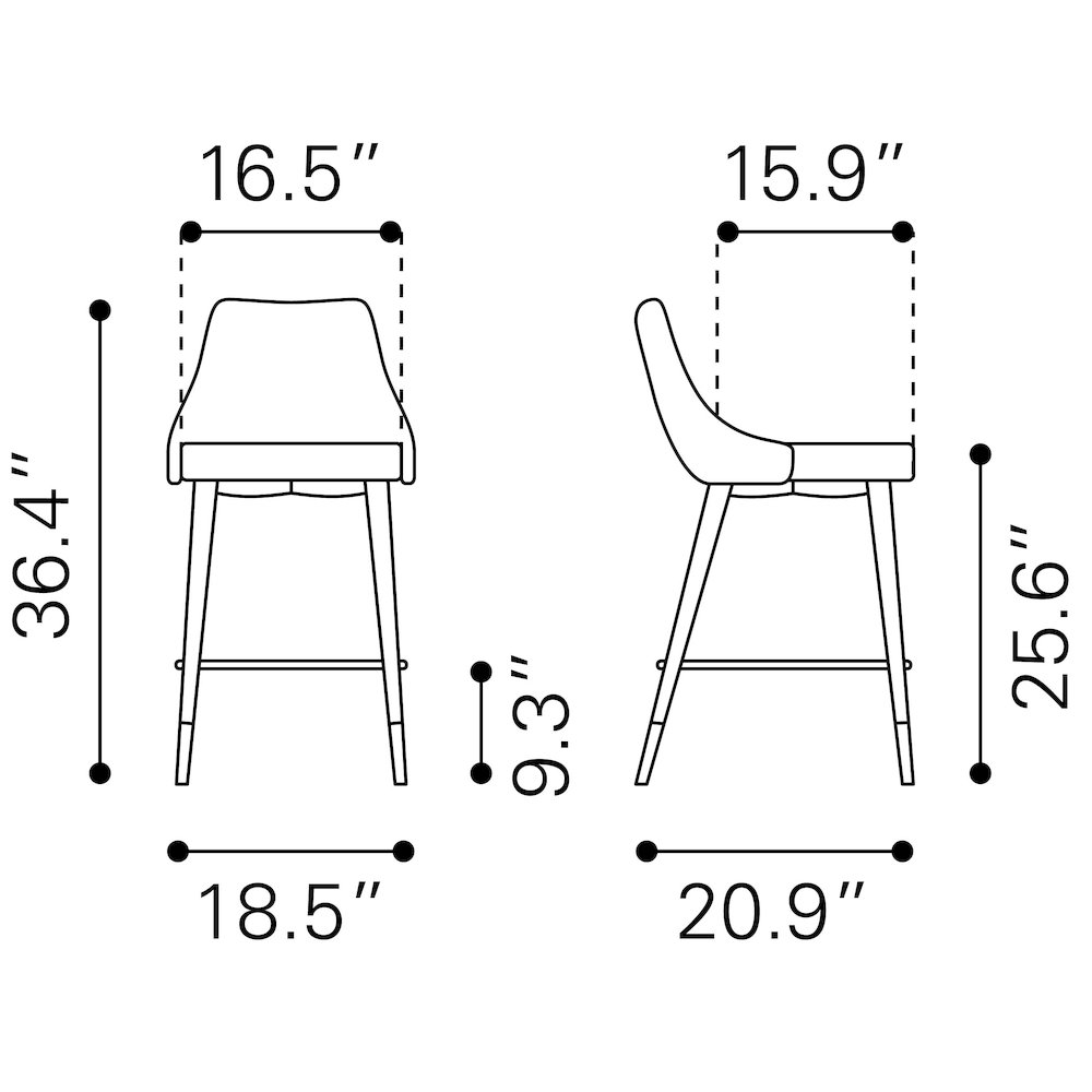 Piccolo Counter Stool Gray. Picture 8