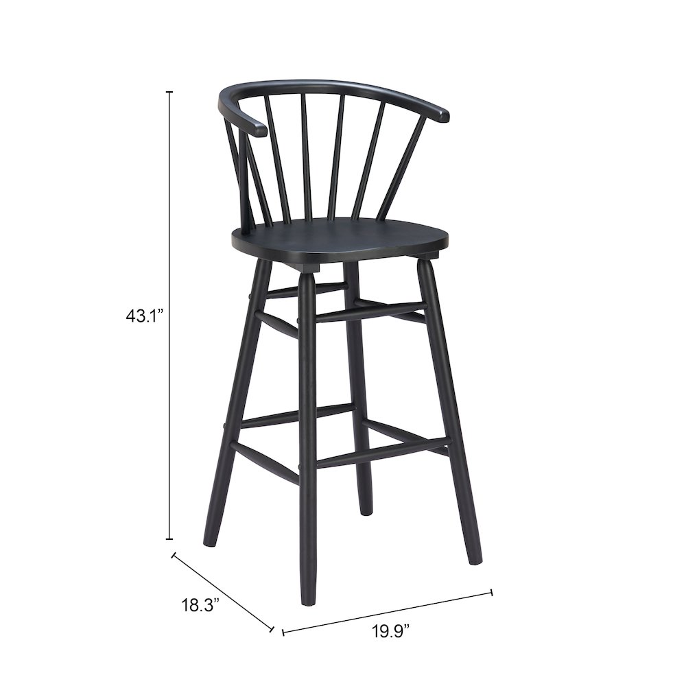 Stenger Barstool (Set of 2) Black. Picture 7