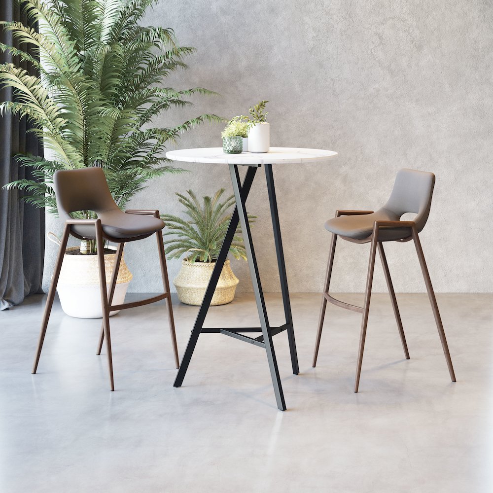 Desi Barstool (Set of 2) Brown & Walnut. Picture 9
