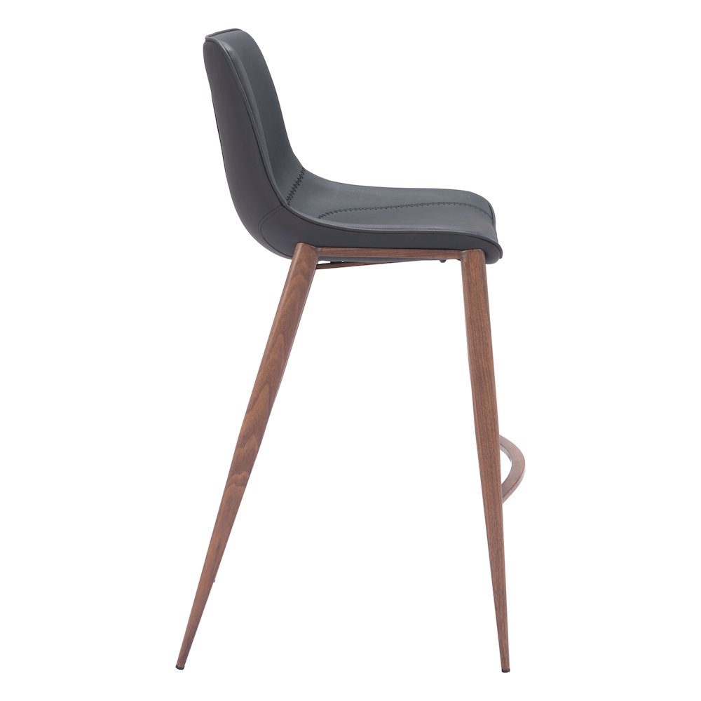 Magnus Barstool (Set of 2) Black & Walnut. Picture 2