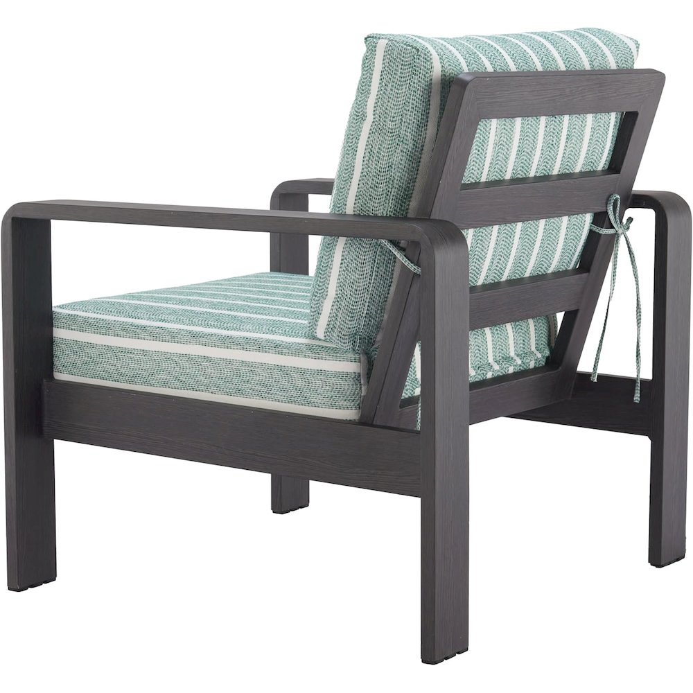 Green Aluminum Outdoor Chair, Modern Patio Seating for Garden or Deck. Picture 7