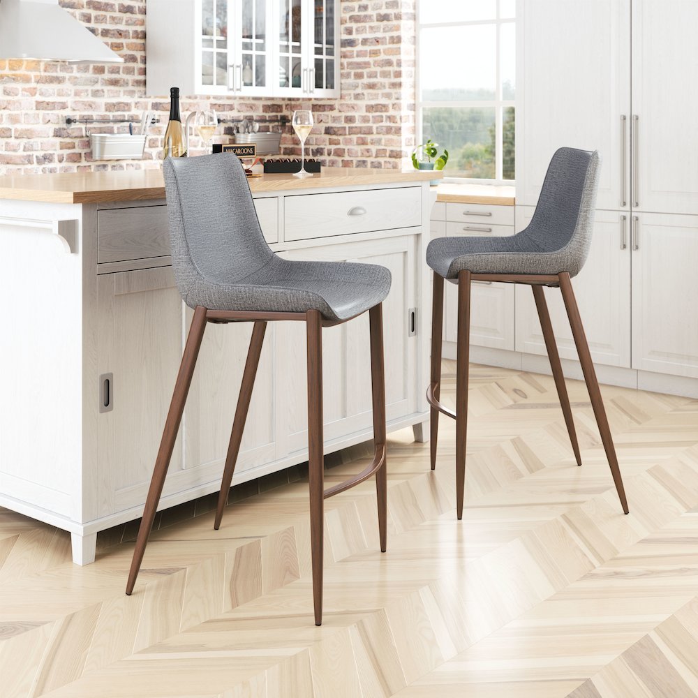 Magnus Barstool (Set of 2) Slate Gray & Walnut. Picture 8