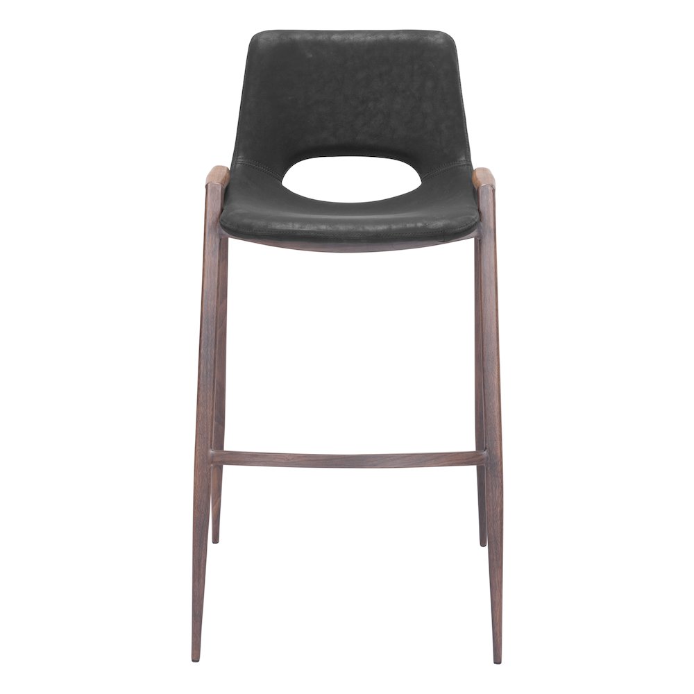 Desi Barstool (Set of 2) Black & Walnut. Picture 8