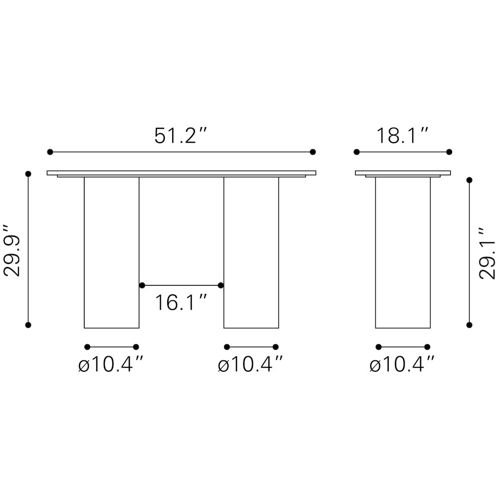 Izola Console Table White & Black. Picture 12