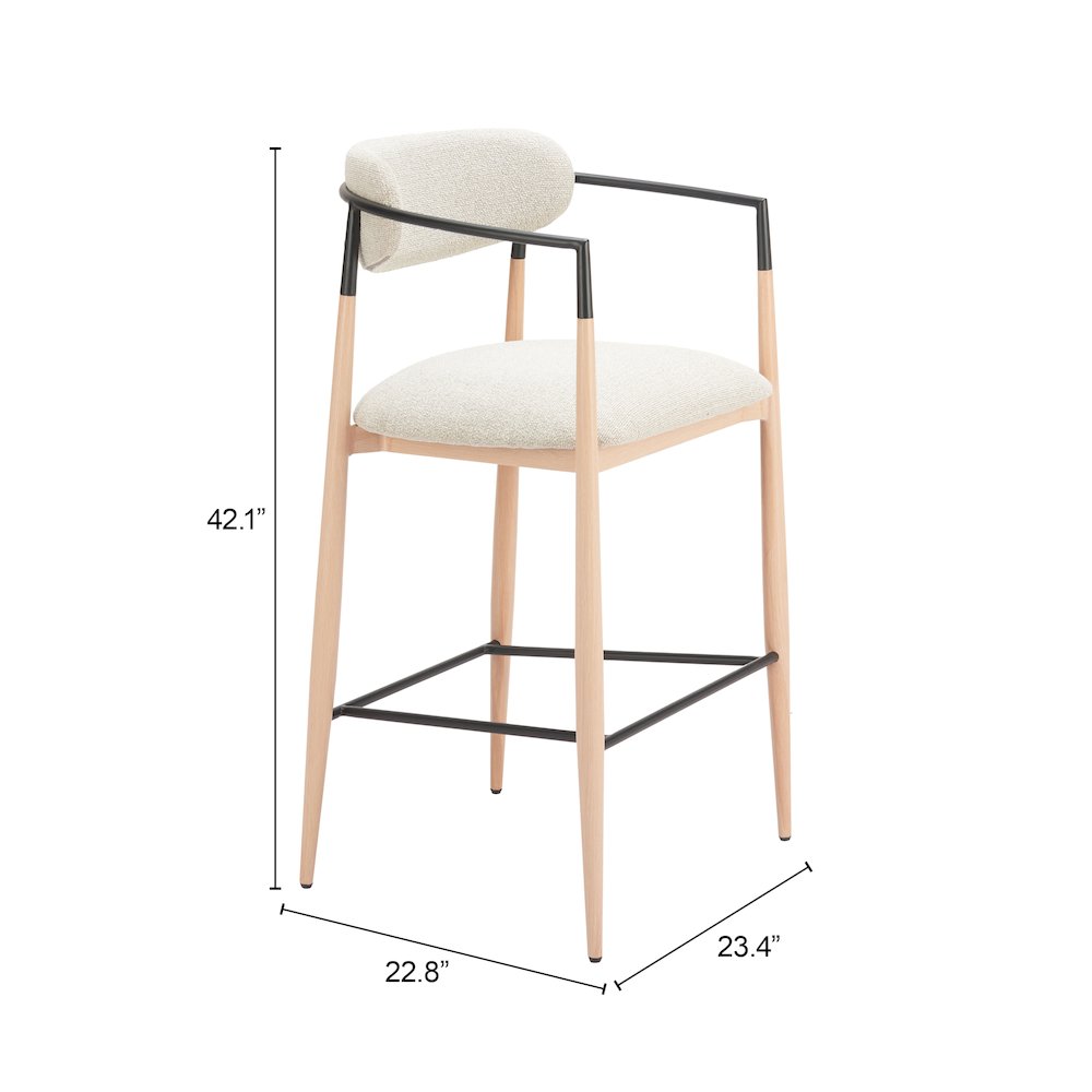 Equinox Barstool Oyster Gray & Natural. Picture 7