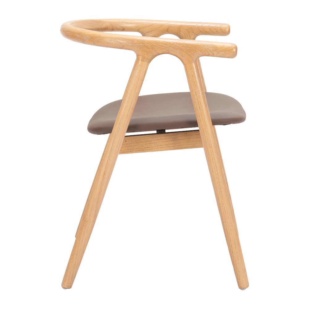 Peker Dining Chair (Set of 2) Brown & Natural. Picture 2
