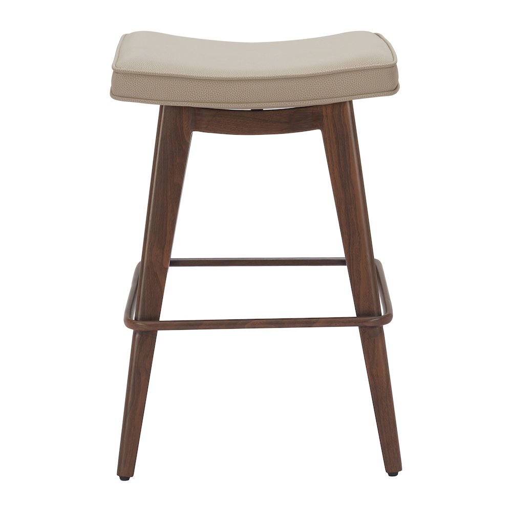 Divat Counter Stool (Set of 2) Beige & Walnut. Picture 3