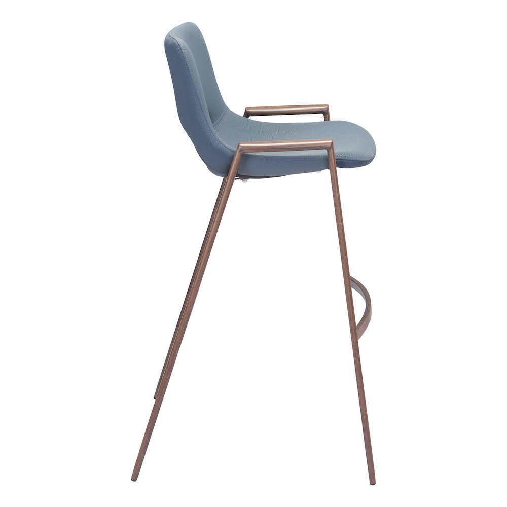 Desi Barstool (Set of 2) Azure Gray & Walnut. Picture 2