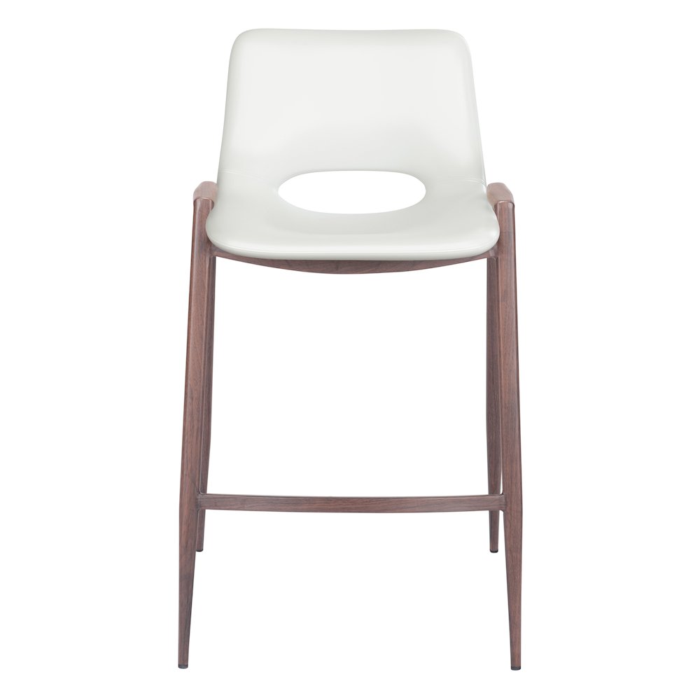 Desi Counter Stool (Set of 2) White & Walnut. Picture 3