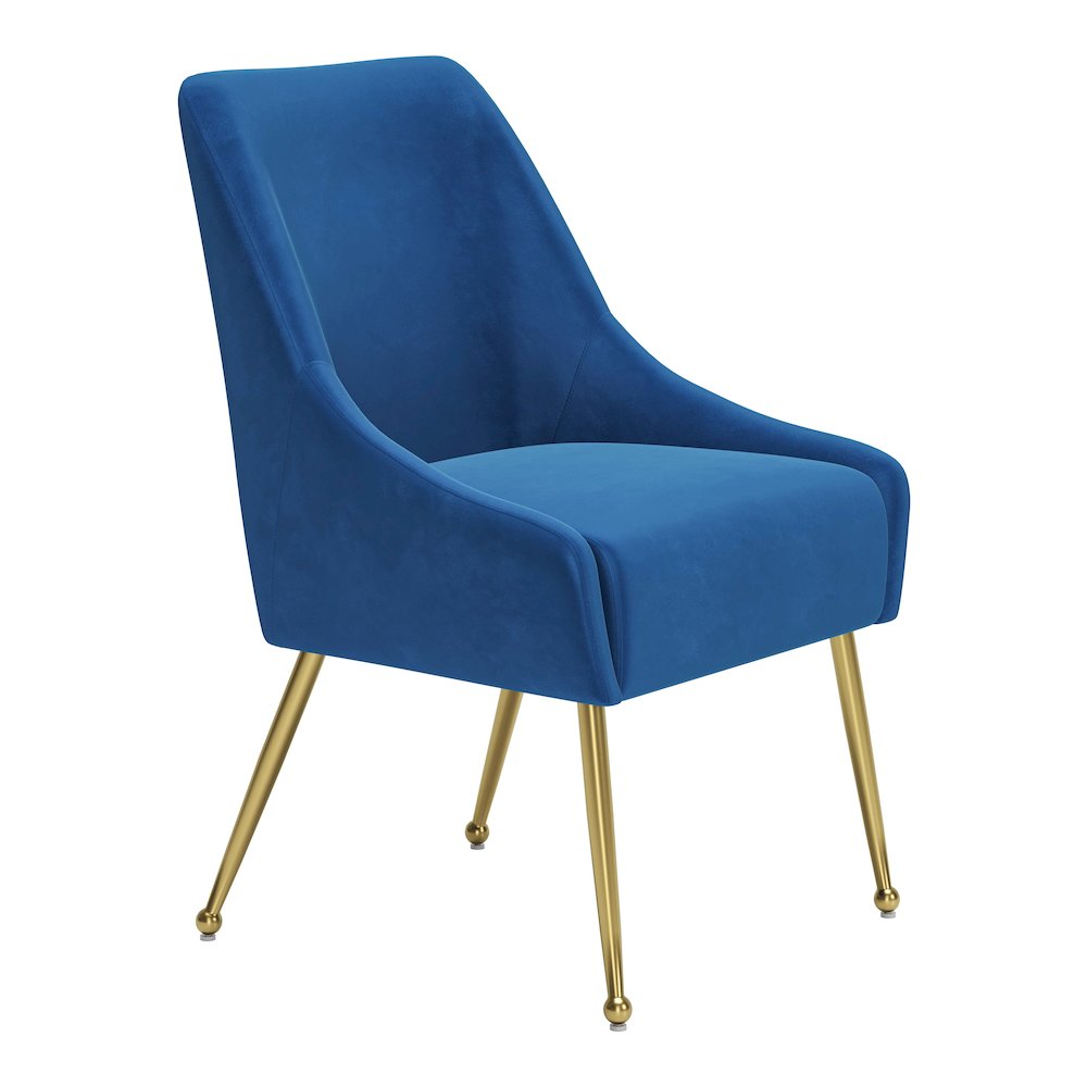 Maxine Dining Chair Navy Blue & Gold. Picture 6