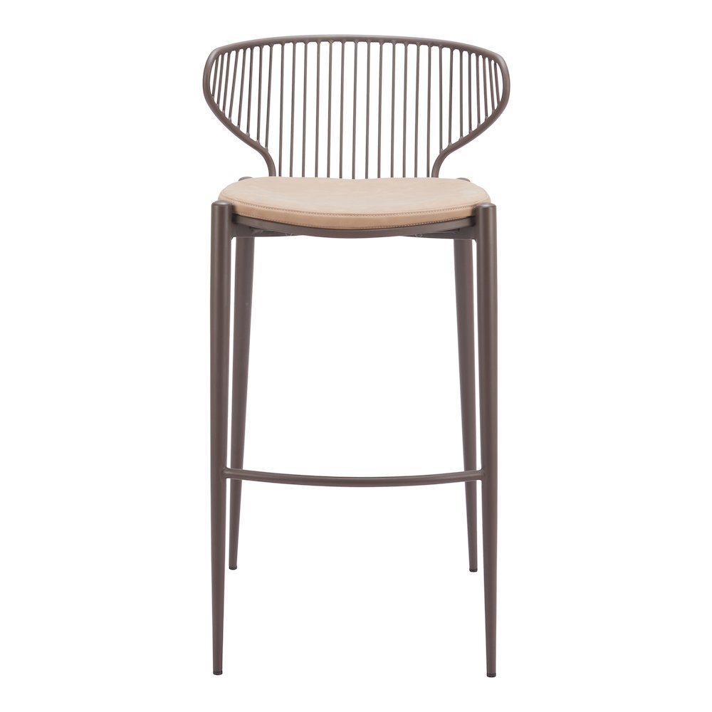Silues Barstool (Set of 2) Taupe & Brown. Picture 5