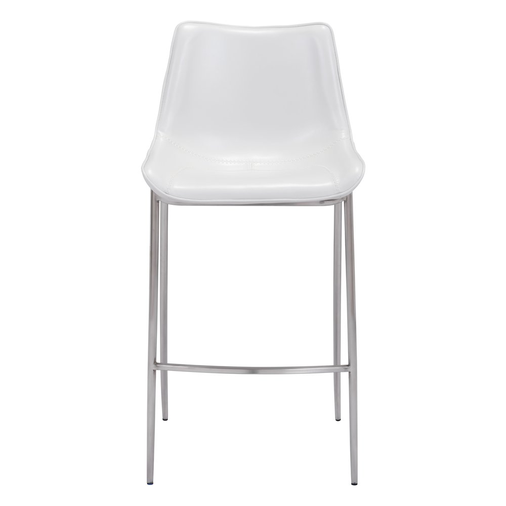Magnus Barstool (Set of 2) White & Silver. Picture 3