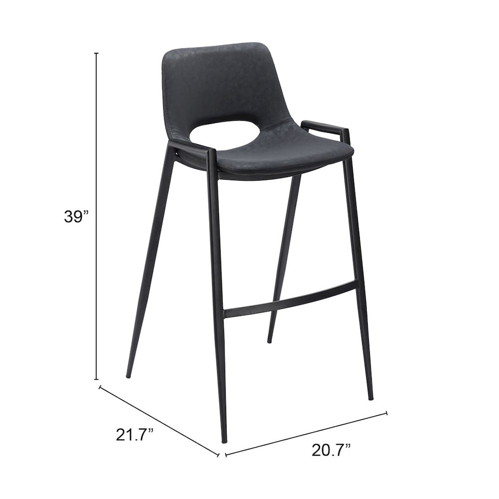 Desi Barstool (Set of 2) Black. Picture 7