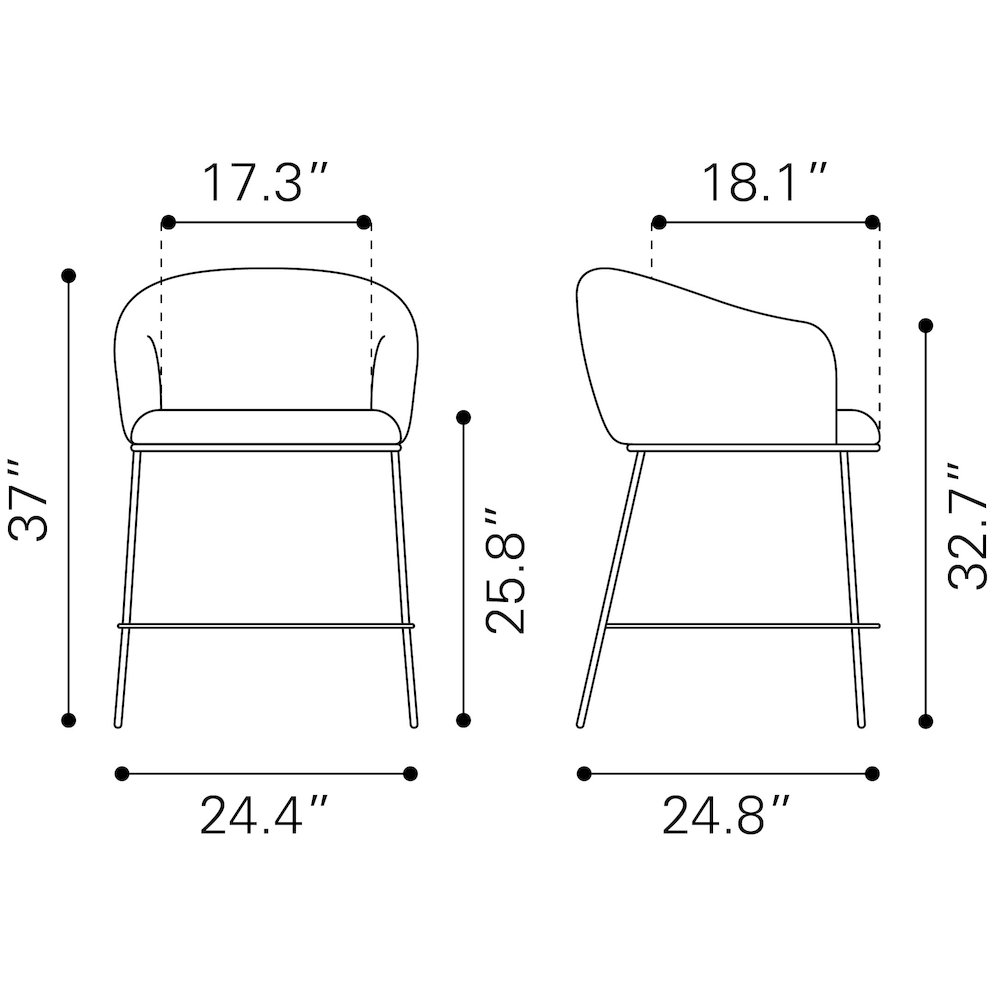 Essen Counter Stool Black & Bronze. Picture 12
