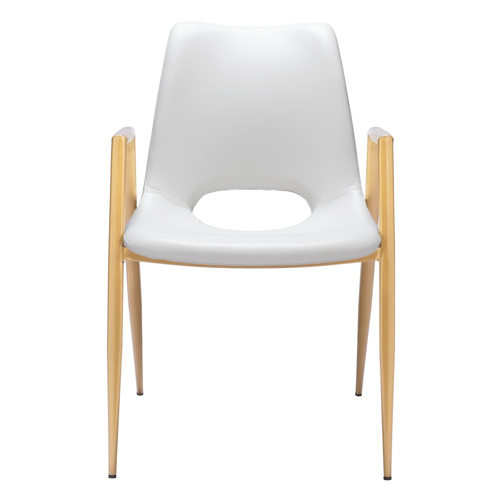 Desi Dining Chair (Set of 2) White & Gold. Picture 3