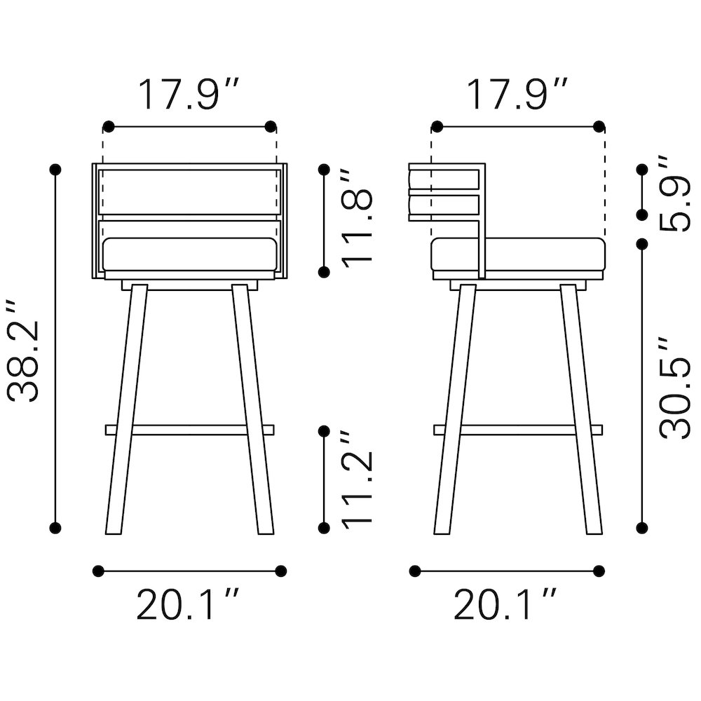 Gimsby Swivel Barstool Black. Picture 12