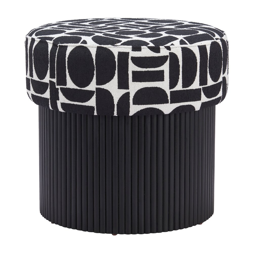 Boto Storage Ottoman Black & White. Picture 1