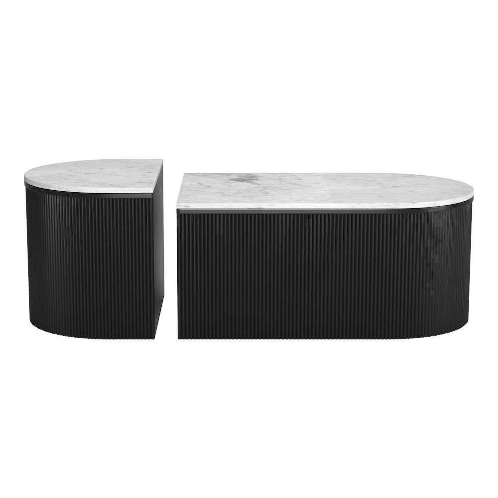 Ormara Coffee Table Set (2-Piece) White & Black. Picture 3