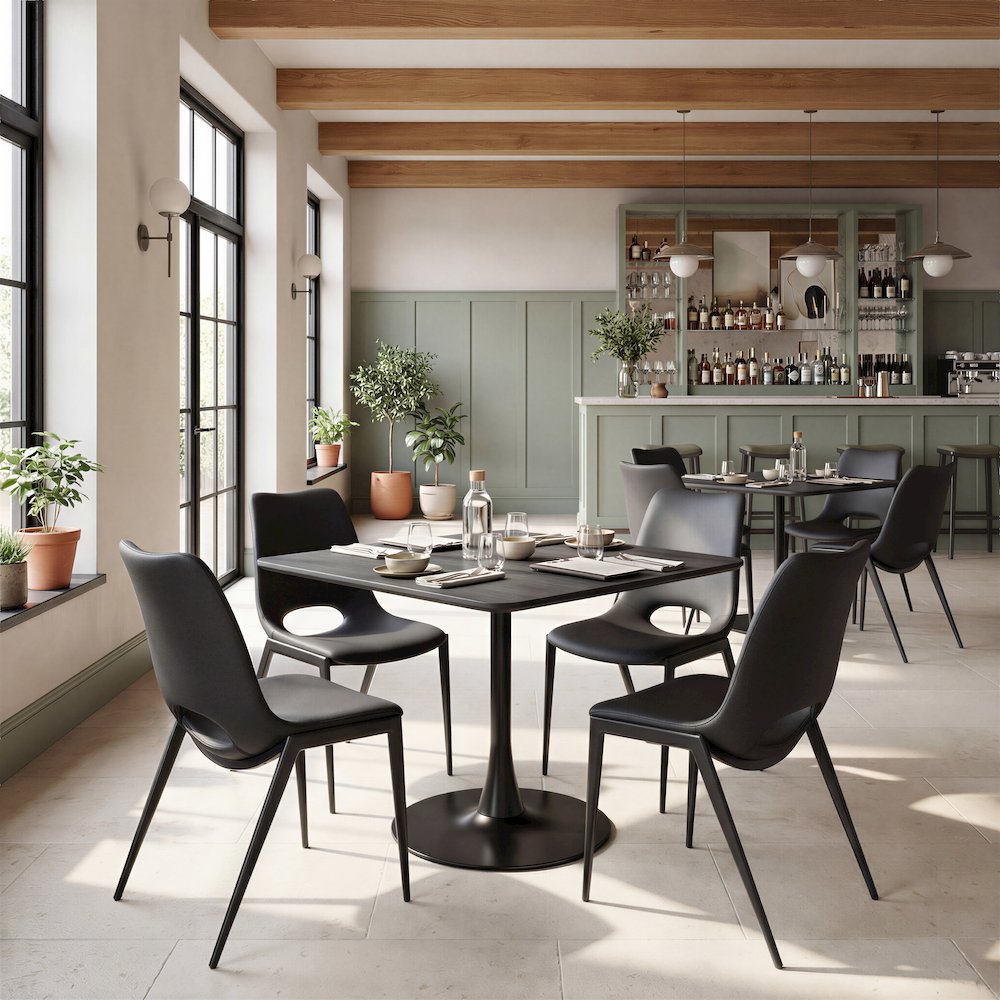 Desi Armless Dining Chair (Set of 2) Black. Picture 2