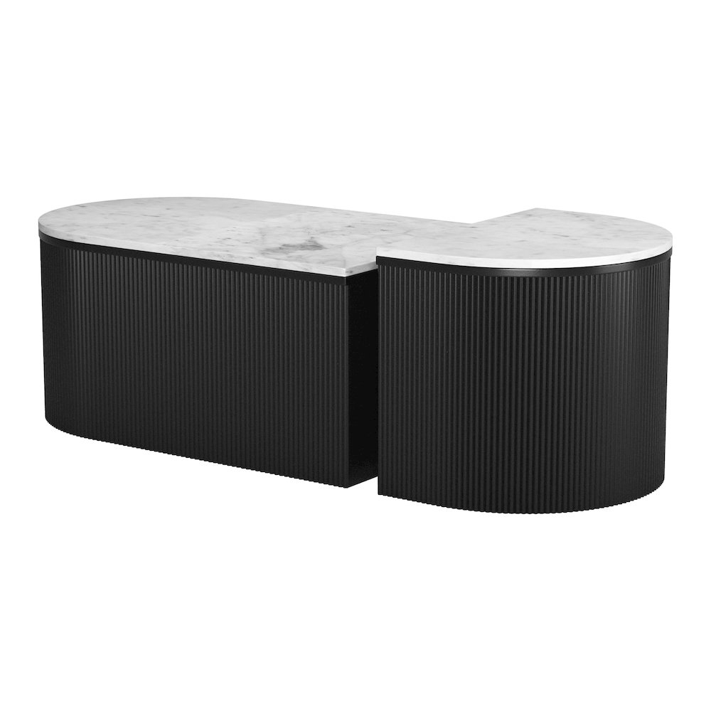 Ormara Coffee Table Set (2-Piece) White & Black. Picture 6