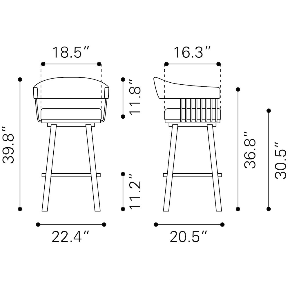 Bantry Swivel Barstool White. Picture 10