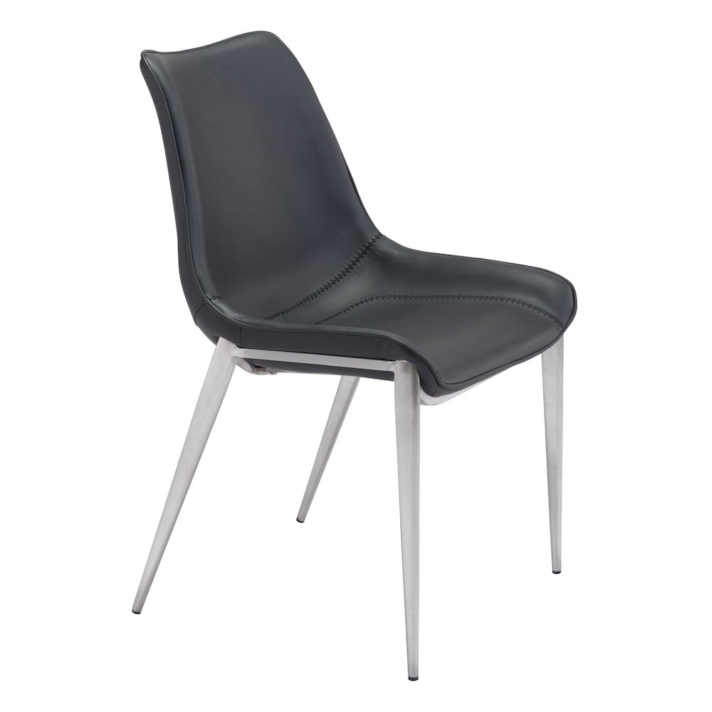 Magnus Dining Chair (Set of 2) Black & Silver. Picture 1