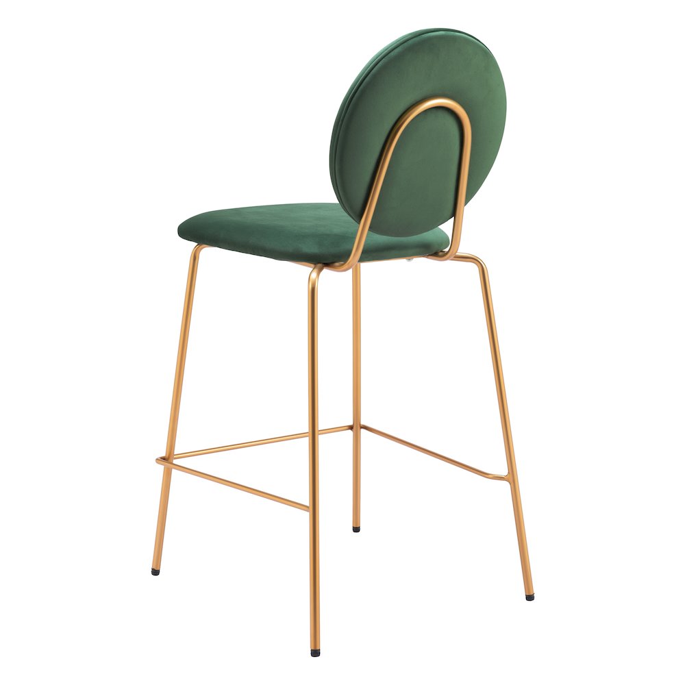 Odessa Counter Stool (Set of 2) Green & Gold. Picture 5